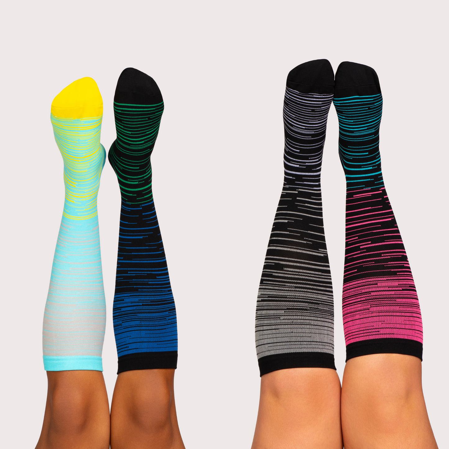 Wide Compression Socks For Pain Relief (Stripes)