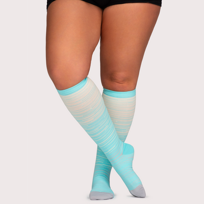 Wide Compression Socks For Pain Relief (Stripes)
